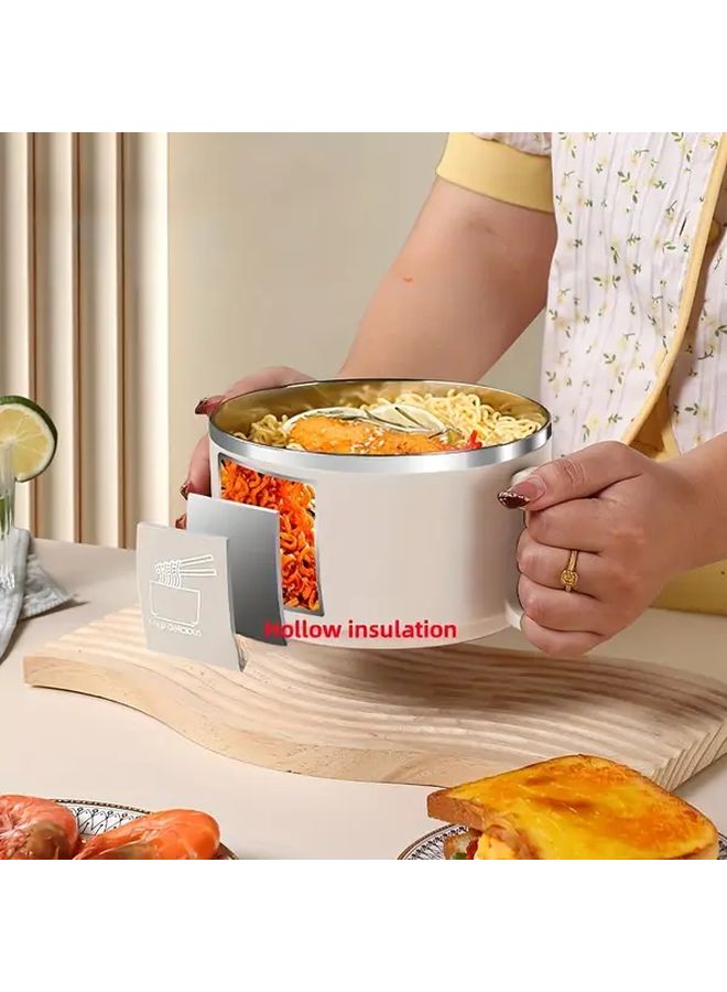 Grey Insulated Stainless Steel Mixing Bowl With Lid 1200ml Rust Resistant Spill Proof Heat Insulation - Image 5